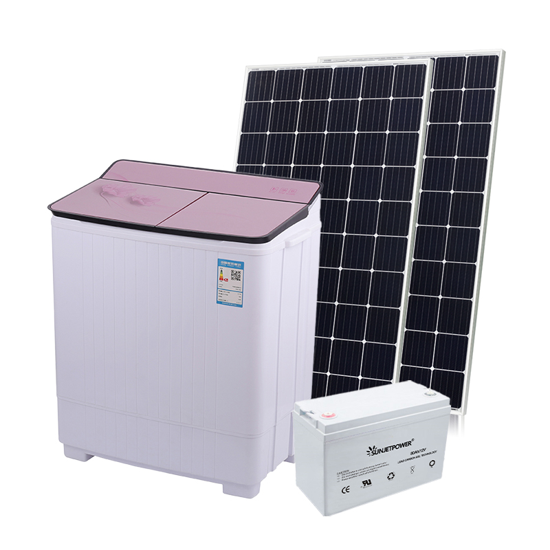 Lavadora de tina doble con energía solar de 12 V CC de bajo consumo para el hogar